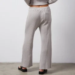 MONROW Waffle Crop Lounge Sweat STONEGREY Online